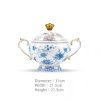 Handgefertigtes Bone-China-Geschirrset Golden Garden mit Goldakzenten Golden Garden Bone China Dinnerware Set with Gold Accents | INGRI - 25