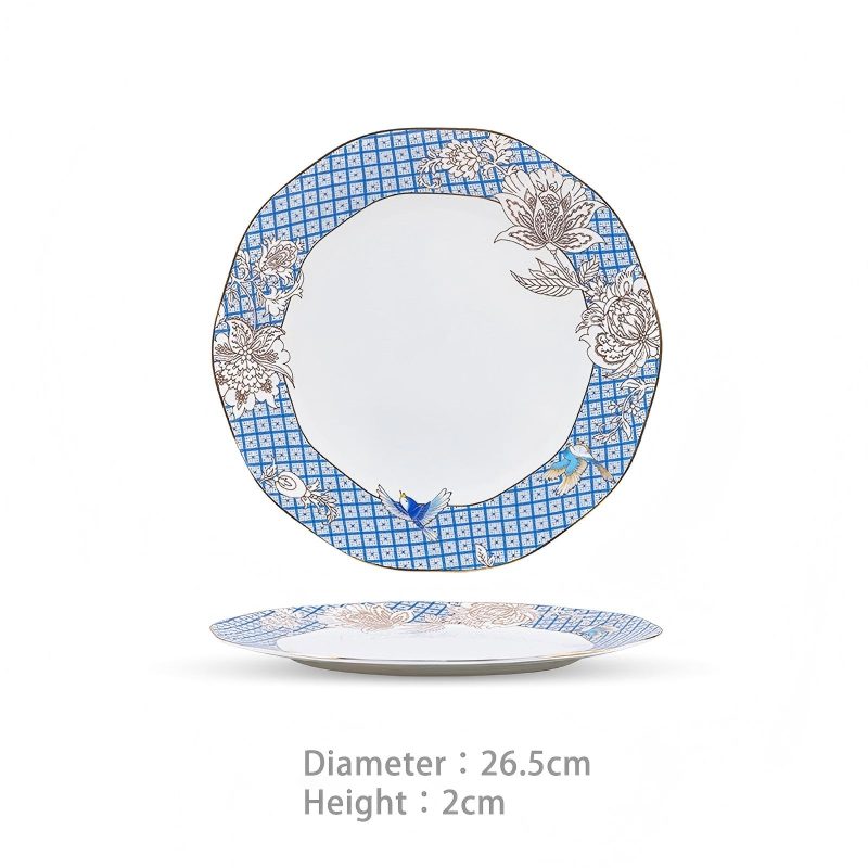 Handgefertigtes Bone-China-Geschirrset Golden Garden mit Goldakzenten Golden Garden Bone China Dinnerware Set with Gold Accents | INGRI - 3
