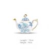 Handgefertigtes Bone-China-Geschirrset Golden Garden mit Goldakzenten Golden Garden Bone China Dinnerware Set with Gold Accents | INGRI - 26