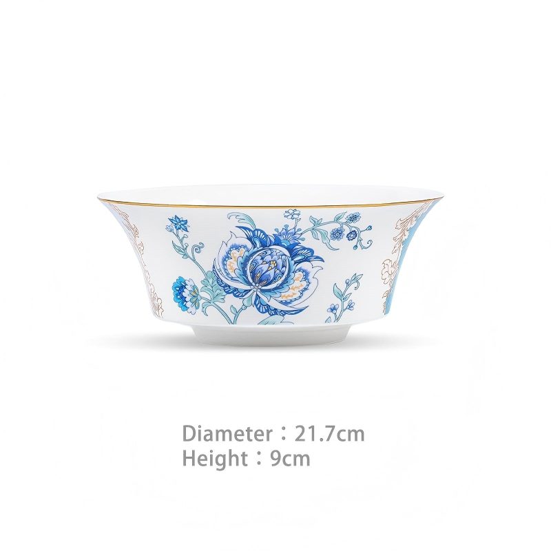 Handgefertigtes Bone-China-Geschirrset Golden Garden mit Goldakzenten Golden Garden Bone China Dinnerware Set with Gold Accents | INGRI - 20