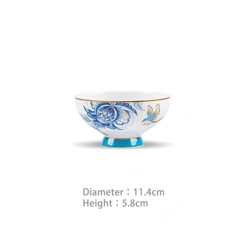 Handgefertigtes Bone-China-Geschirrset Golden Garden mit Goldakzenten Golden Garden Bone China Dinnerware Set with Gold Accents | INGRI - 10