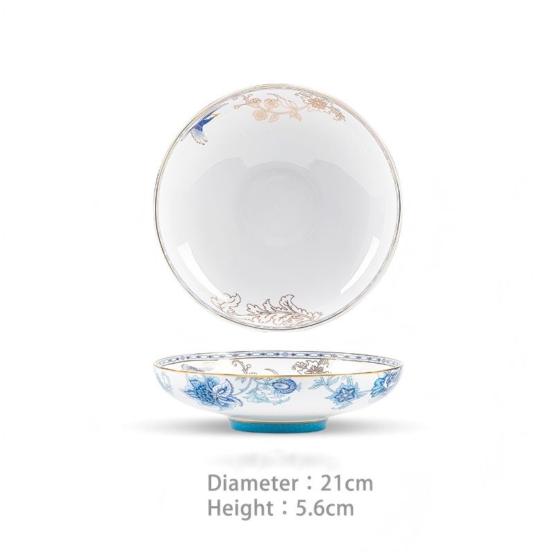 Handgefertigtes Bone-China-Geschirrset Golden Garden mit Goldakzenten Golden Garden Bone China Dinnerware Set with Gold Accents | INGRI - 19