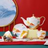 Englisches Teeservice aus Bone China mit Bergmotiv und Goldakzenten Mountain Landscape Bone China English Tea Set with Gold Accents - 1