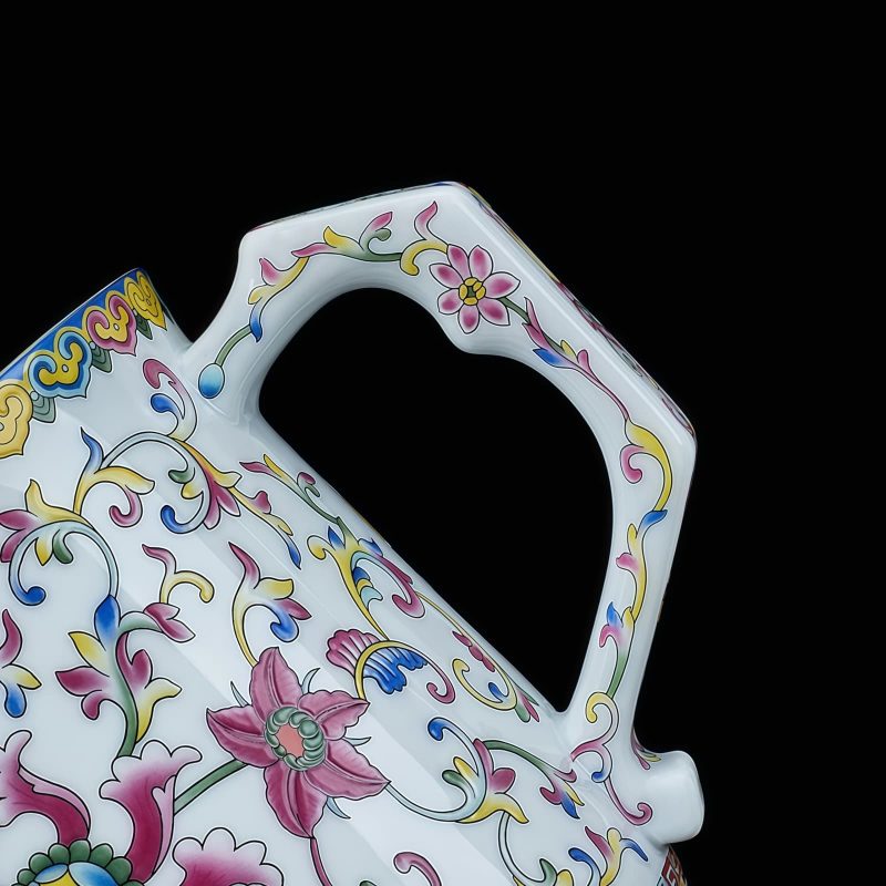 Handgemachte Porzellan-Teetasse mit Lotus-Muster, Teesieb & Deckel Lotus Pattern Porcelain Tea Mug with Infuser & Lid - 15oz - 5