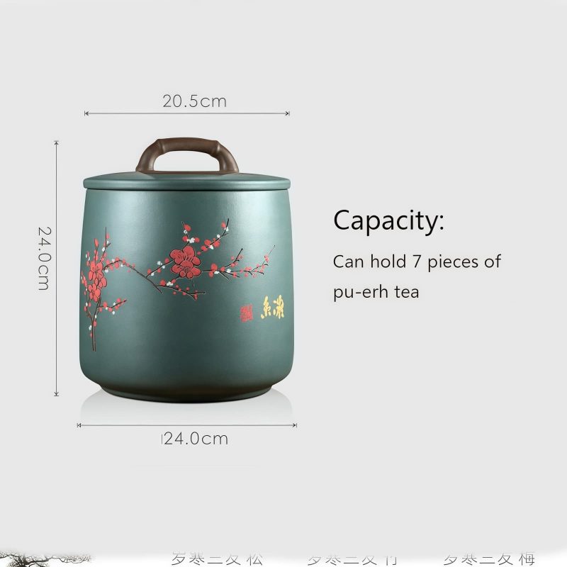 Teedose aus violettem Yixing-Ton Yixing Purple Clay Tea Caddy: Authentic Chinese Loose Tea Storage - 2