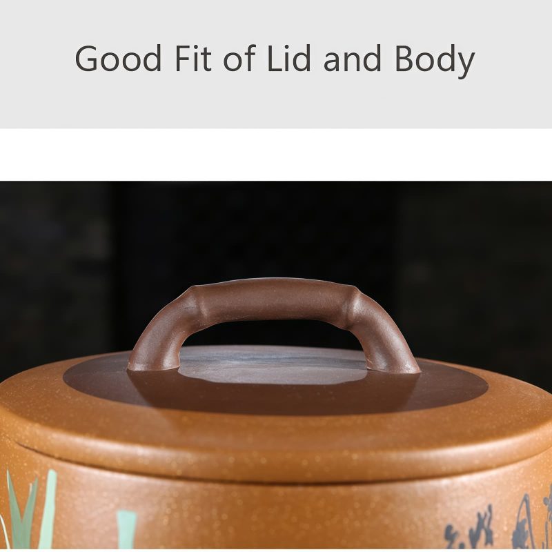 Teedose aus violettem Yixing-Ton Yixing Purple Clay Tea Caddy: Authentic Chinese Loose Tea Storage - 3