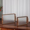 Rechteckiges Serviertablett aus Walnussholz & gehärtetem Glas mit Zapfenverbindung Rectangular Walnut Tempered Glass Tea & Fruit Tray | Mortise & Tenon - 2