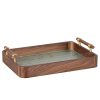 Rechteckiges Serviertablett aus Walnussholz & gehärtetem Glas mit Zapfenverbindung Rectangular Walnut Tempered Glass Tea & Fruit Tray | Mortise & Tenon - 9