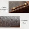 Rechteckiges Serviertablett aus Walnussholz & gehärtetem Glas mit Zapfenverbindung Rectangular Walnut Tempered Glass Tea & Fruit Tray | Mortise & Tenon - 5