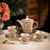 Englisches Teeservice aus Bone China mit roten Rosen und Golddekor Red Rose Bone China English Tea Set with Gold Accents - Elegant Tea Party - 6