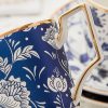 White & Blue Patterned Porcelain Cup & Saucer Set with Gift Box - 2