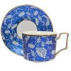 White & Blue Patterned Porcelain Cup & Saucer Set with Gift Box - 6