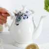 Englisches Teeservice aus Porzellan mit Blumenmuster und Ständer Floral English Tea Set with Rack | Porcelain Teapot Set - 3