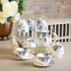 Englisches Teeservice aus Porzellan mit Blumenmuster und Ständer Floral English Tea Set with Rack | Porcelain Teapot Set - 9
