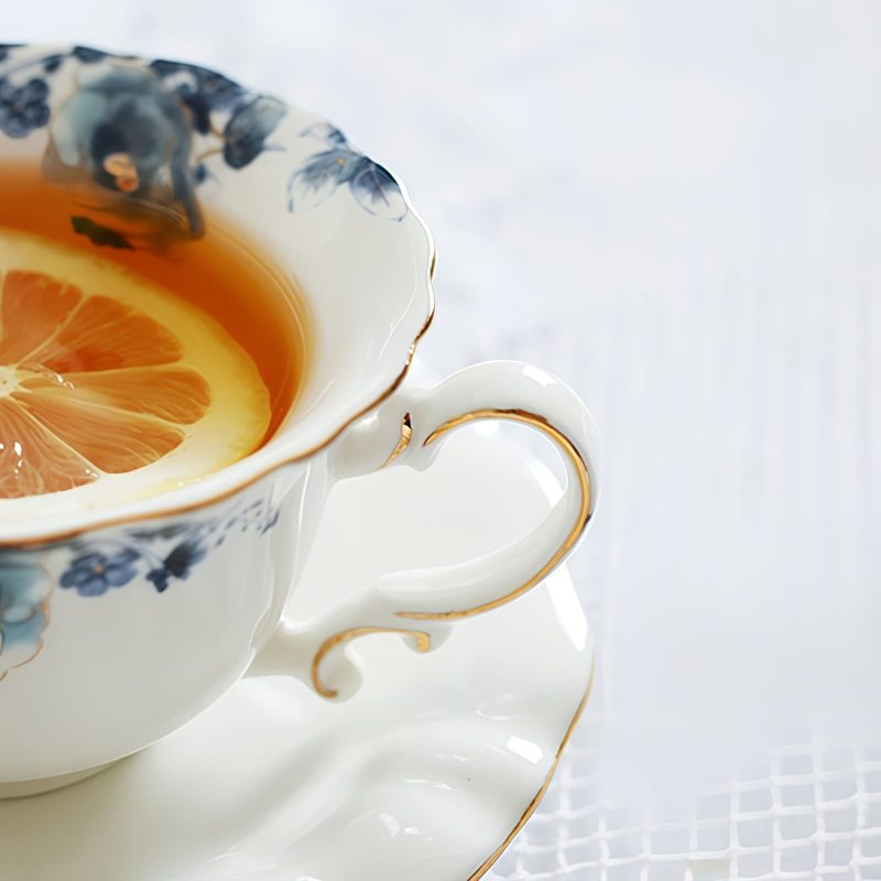 Englisches Teeservice aus Porzellan mit Blumenmuster und Ständer Floral English Tea Set with Rack | Porcelain Teapot Set - 6