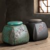 Keramik-Teedose mit Pflaumenblüten-Motiv und luftdichtem Verschluss Plum Blossom Ceramic Tea Caddy with Airtight Seal - Loose Leaf Storage - 1