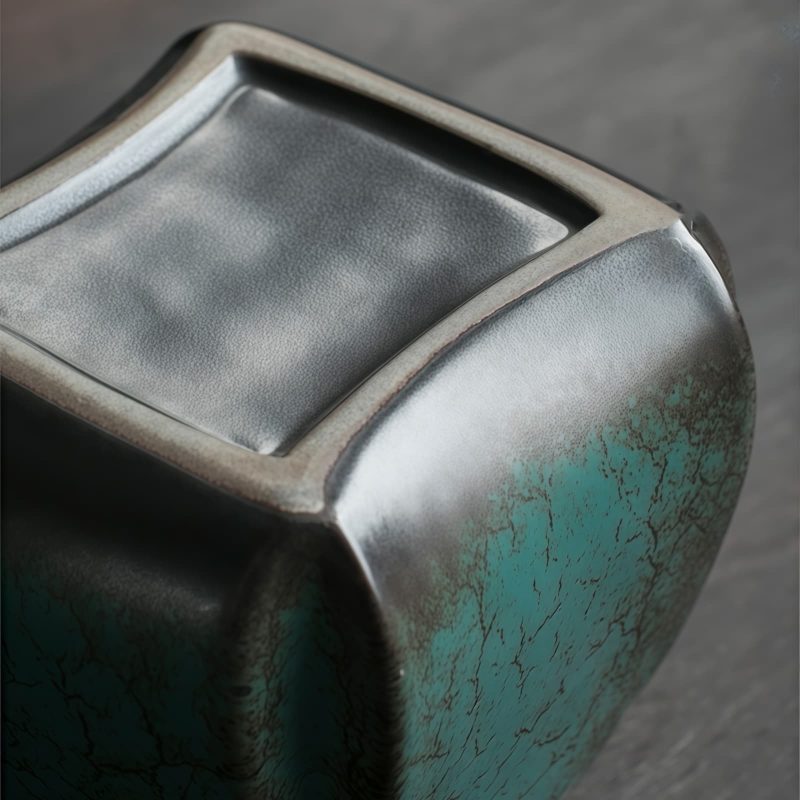 Keramik-Teedose mit Pflaumenblüten-Motiv und luftdichtem Verschluss Plum Blossom Ceramic Tea Caddy with Airtight Seal - Loose Leaf Storage - 4