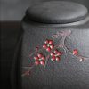 Keramik-Teedose mit Pflaumenblüten-Motiv und luftdichtem Verschluss Plum Blossom Ceramic Tea Caddy with Airtight Seal - Loose Leaf Storage - 6