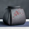 Keramik-Teedose mit Pflaumenblüten-Motiv und luftdichtem Verschluss Plum Blossom Ceramic Tea Caddy with Airtight Seal - Loose Leaf Storage - 5