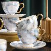Bone China Teeservice im Marmor-Design mit Goldrand Marble Pattern Bone China Tea Set with Gold Trim - 15 Pcs - 5