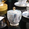 Bone China Teeservice im Marmor-Design mit Goldrand Marble Pattern Bone China Tea Set with Gold Trim - 15 Pcs - 4