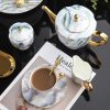 Bone China Teeservice im Marmor-Design mit Goldrand Marble Pattern Bone China Tea Set with Gold Trim - 15 Pcs - 2