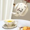 Rabbit Flower Porcelain Tea Set for One | Gold Accents & Infuser - 3