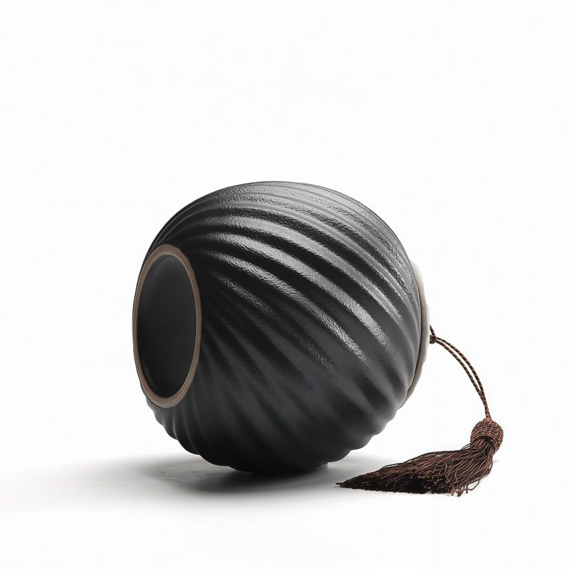 Handgefertigte Teedose „Twill“ aus Grobkeramik Twill Handcrafted Crude Pottery Tea Caddy | Loose Tea Storage - 6