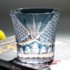 Indigo Bloom Legacy: Edo Kiriko Chrysanthemum Crystal Whisky Glass - 1