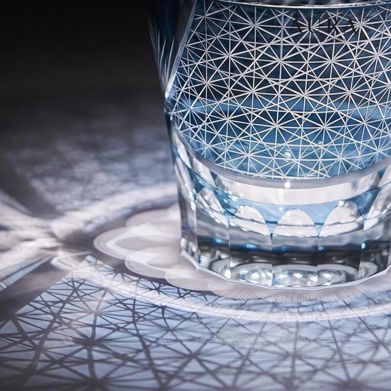 Indigo Bloom Legacy: Edo Kiriko Chrysanthemum Crystal Whisky Glass - 6