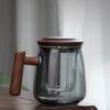 Glas-Teetasse mit Holzdeckel, Griff und Teesieb Glass Tea Mug with Wood Lid & Infuser (17 oz) - 2