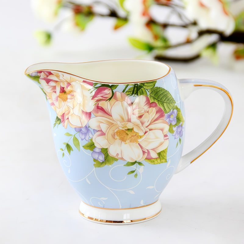 Feines Bone-China-Teeservice mit Blumenmuster und Servierständer Floral Bone China Afternoon Tea Set with Rack - 4