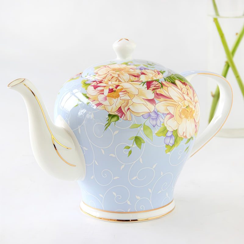 Feines Bone-China-Teeservice mit Blumenmuster und Servierständer Floral Bone China Afternoon Tea Set with Rack - 3