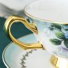 Teetassen- und Untertassen-Set aus Bone China mit vergoldetem Griff Golden Handle Bone China Tea Cup & Saucer Set | Elegant Violet Design - 3