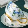 Teetassen- und Untertassen-Set aus Bone China mit vergoldetem Griff Golden Handle Bone China Tea Cup & Saucer Set | Elegant Violet Design - 2