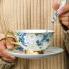 Teetassen- und Untertassen-Set aus Bone China mit vergoldetem Griff Golden Handle Bone China Tea Cup & Saucer Set | Elegant Violet Design - 5