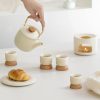 Weißes Keramik-Teeset mit Stövchen White Ceramic Tea Set with Warmer - Japanese Porcelain - 3