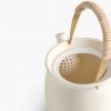 Weißes Keramik-Teeset mit Stövchen White Ceramic Tea Set with Warmer - Japanese Porcelain - 5
