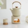 Weißes Keramik-Teeset mit Stövchen White Ceramic Tea Set with Warmer - Japanese Porcelain - 2