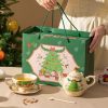 Porzellan-Teeset „Tea for One“ mit Weihnachtsbaum-Motiv Christmas Tree Porcelain Tea Set for One | Festive Teapot & Cup Set - 8