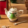 Porzellan-Teeset „Tea for One“ mit Weihnachtsbaum-Motiv Christmas Tree Porcelain Tea Set for One | Festive Teapot & Cup Set - 6