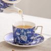 Englisches Porzellan-Teeservice mit floralem Dekor und Goldrand Blooming Floral English Porcelain Tea Set with Gold Rims - 1