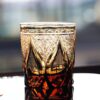 Edo Kiriko Handcrafted Amber Whisky Glass - Candlelight Serenade - 1