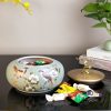 Keramik-Teedose „Grüner Vogel & Blume“ Green Bird & Flower Ceramic Tea Caddy - Decorative Loose Tea Tin - 3