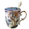 Klassischer Bone-China-Becher mit Deckel & Löffel Classical Bone China Mug with Lid & Spoon | Feicui Elegant Tea/Coffee Cup - 6