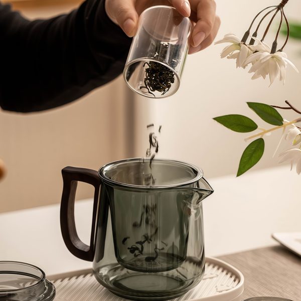 Mobiles Tee-Reiseset aus Glas mit Tasche