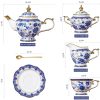 Floral Afternoon Tea Set: Elegant Bone China Teapot & Cups - 5