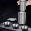 Leichtes Reise-Teeset aus reinem Titan mit Etui Pure Titanium Lightweight Chinese Travel Tea Set with Case - 2