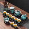 Green Lotus Ceramic Gongfu Tea Set | Vintage Chinese Tea Ceremony - 9