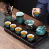 Green Lotus Ceramic Gongfu Tea Set | Vintage Chinese Tea Ceremony - 1